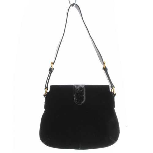 グッチGUCCIショルダーバッグ黒 スエードホースビット