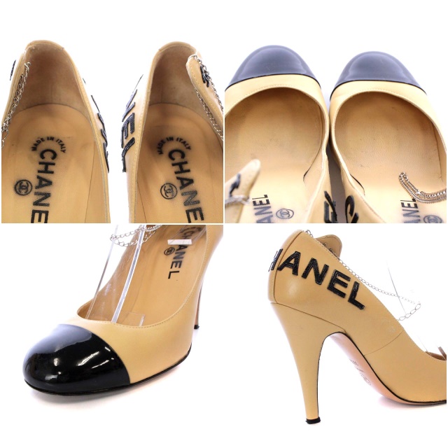 シャネル CHANEL パンプス ピンヒール ココマーク アンクルチェーン 