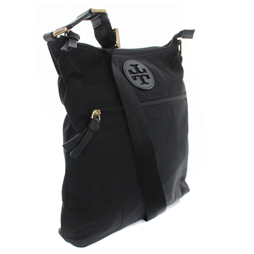 美品　トリーバーチ　ハンドバッグ　黒　デカロゴ　ナイロン　ワンショル　s46 トリーバーチ TORY BURCH トリーバーチ ショルダーバッグ