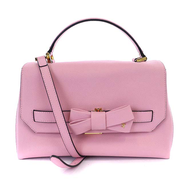 Samantha Thavasa リボン付きピンクハンドバッグサマンサタバサ
