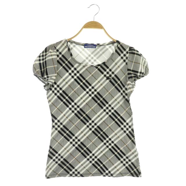 【新品】BURBERRY BLUE LABEL パフスリーブカットソー 白 38 新品】BURBERRY BLUE LABEL パフスリーブカットソー 白 38