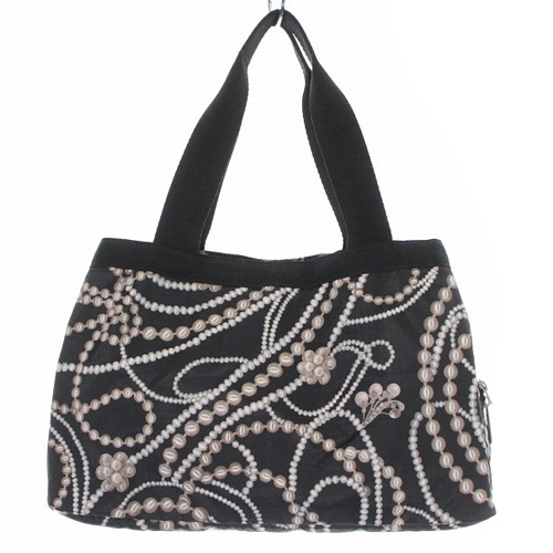 レスポートサック LesportSAC ハンドバッグ トートバッグ パール柄 黒 