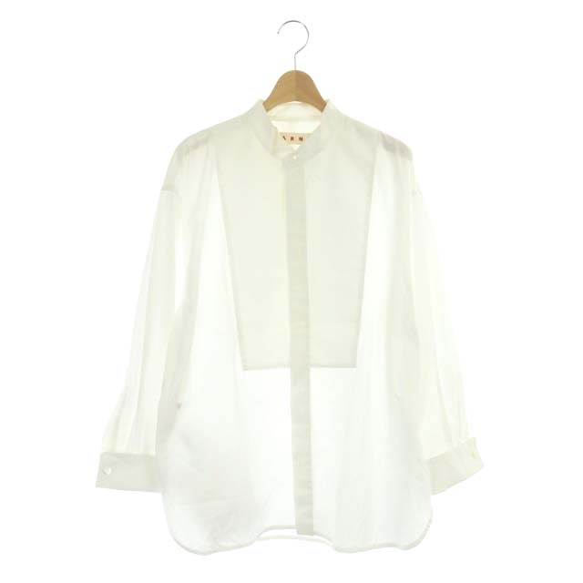 マルニ MARNI 21AW スモールチップカラーシャツ チュニック丈 長袖 