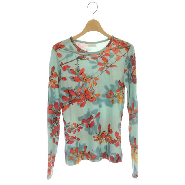 ドリスヴァンノッテン DRIES VAN NOTEN 花柄 長袖 カットソー Tシャツ プルオーバー XS ミント 赤 レッド /CM ■OS  レディース