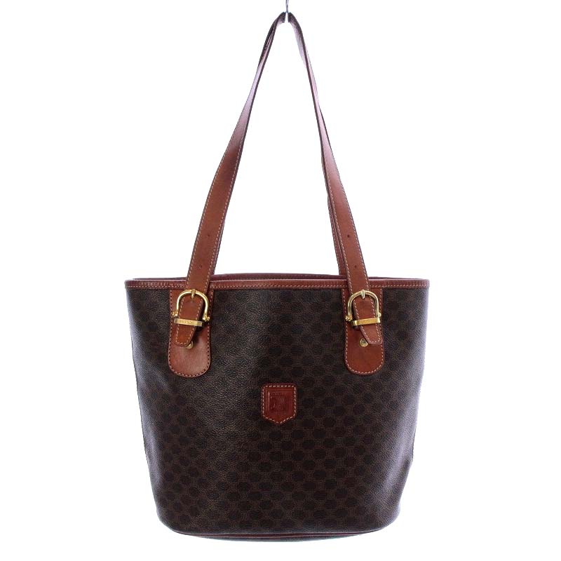 セリーヌ CELINE トートバッグ マカダム レザー 茶色 ブラウン セリーヌ CELINE トートバッグ マカダム レザー 茶色 ブラウン