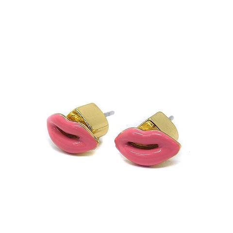 ケイトスペード KATE SPADE スタッドピアス リップモチーフ ピンク /MF 