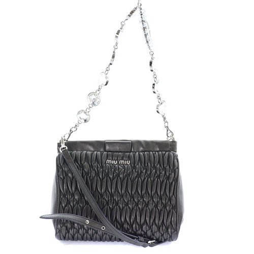 ミュウミュウ miumiu ナッパクリスタル ショルダーバッグ ハンドバッグ 