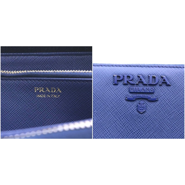 PRADA サフィアーノ モノクローム 長財布 ラウンドファスナー