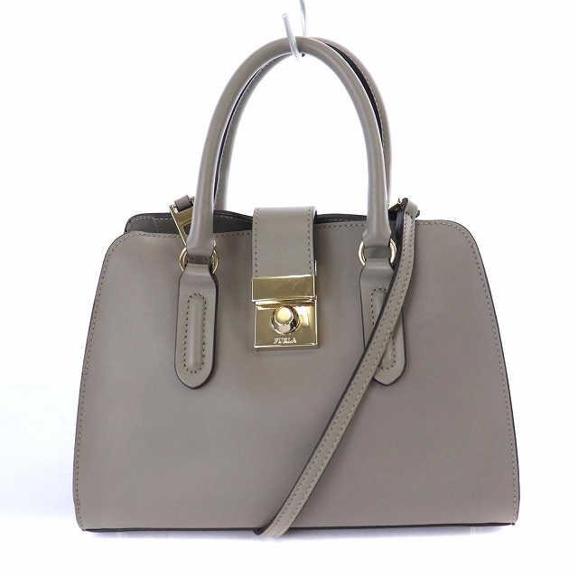 美品》☆FURLA☆ショルダーバッグ（色:グレー） 射つ 