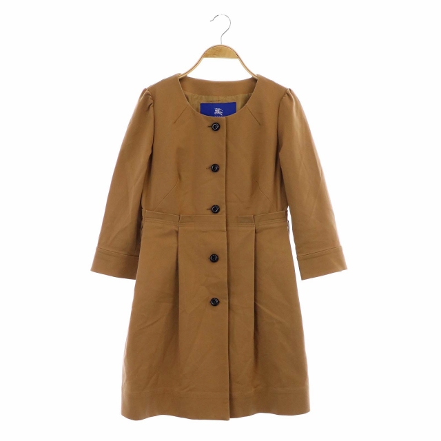 バーバリーブルーレーベル BURBERRY BLUE LABEL ノーカラーコート 七分  