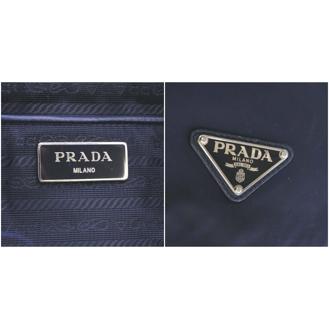 人気カラープラダリュック 三角ロゴ ナイロン 巾着 ネイビー 紺色