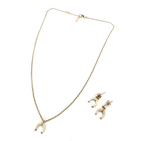 クロエ CHLOE 2点セット ホースシュー ネックレス ピアス ゴールド色 
