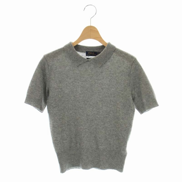 【新品】POLO RALPH LAUREN 半袖ニット グレー XS シンプル Polo by Ralph Lauren グレー 半袖ニット XS ポロラルフローレン