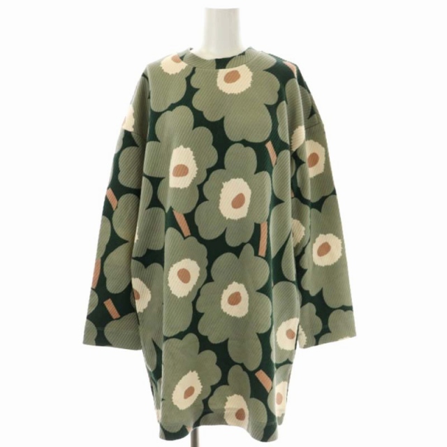 未使用品 マリメッコ marimekko ウニッコ ワンピース ミニ 長袖 総柄 S 