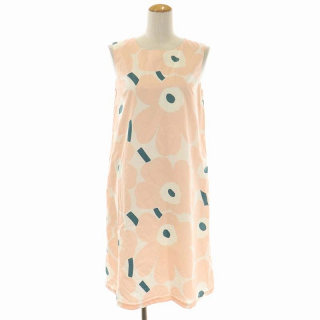マリメッコ marimekko ウニッコ ノースリーブワンピース 膝丈 花柄 A  
