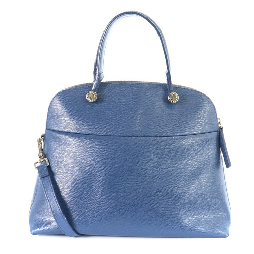 フルラ FURLA パイパー ハンドバッグ ショルダーバッグ 2way レザー 青 