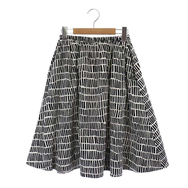 マリメッコ marimekko PIRSTALE フレアギャザースカート ひざ丈 総柄 