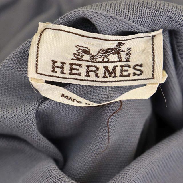 エルメス HERMES Hロゴ刺繍 鹿の子 ポロシャツ カットソー 半袖