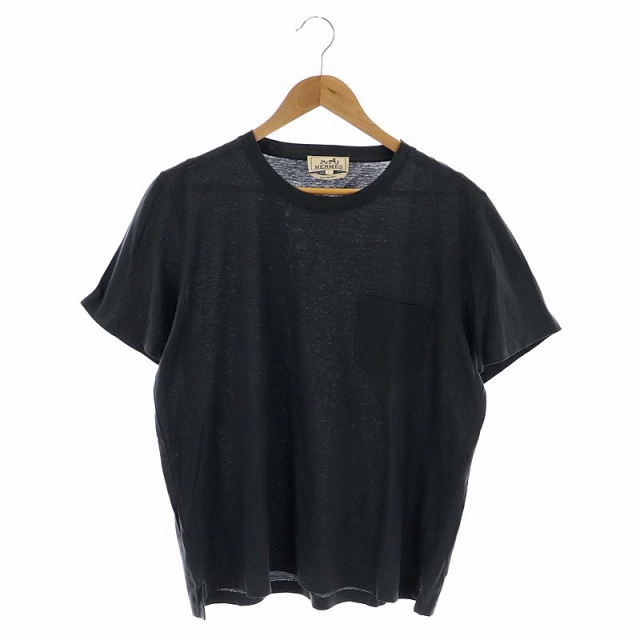 エルメス HERMES カットソー Tシャツ コットン 半袖 胸ポケット クルー 