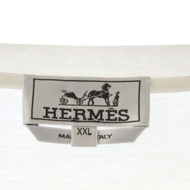エルメス コットンクルーネック 半袖Tシャツ カットソー ホワイトXXL
