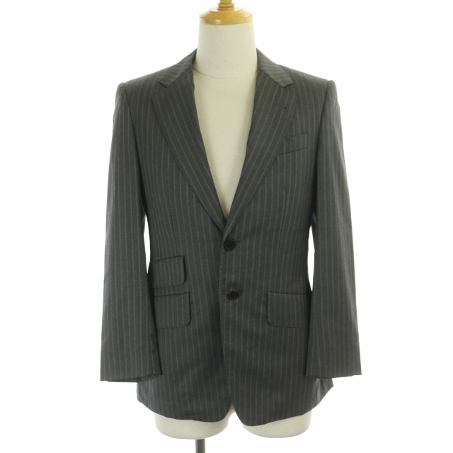 【逸品】ポールスミス　ロロピアーナ　ハンドステッチ　ウールストライプスーツ　L PAUL SMITH LONDONポールスミス ロンドン REDA SUPER 110's生地