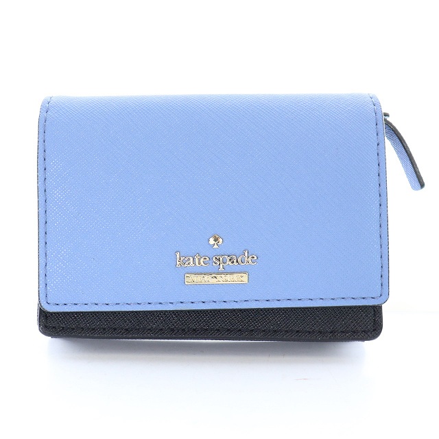 ケイトスペード KATE SPADE カードケース 名刺入れ レザー ロゴ 水色 