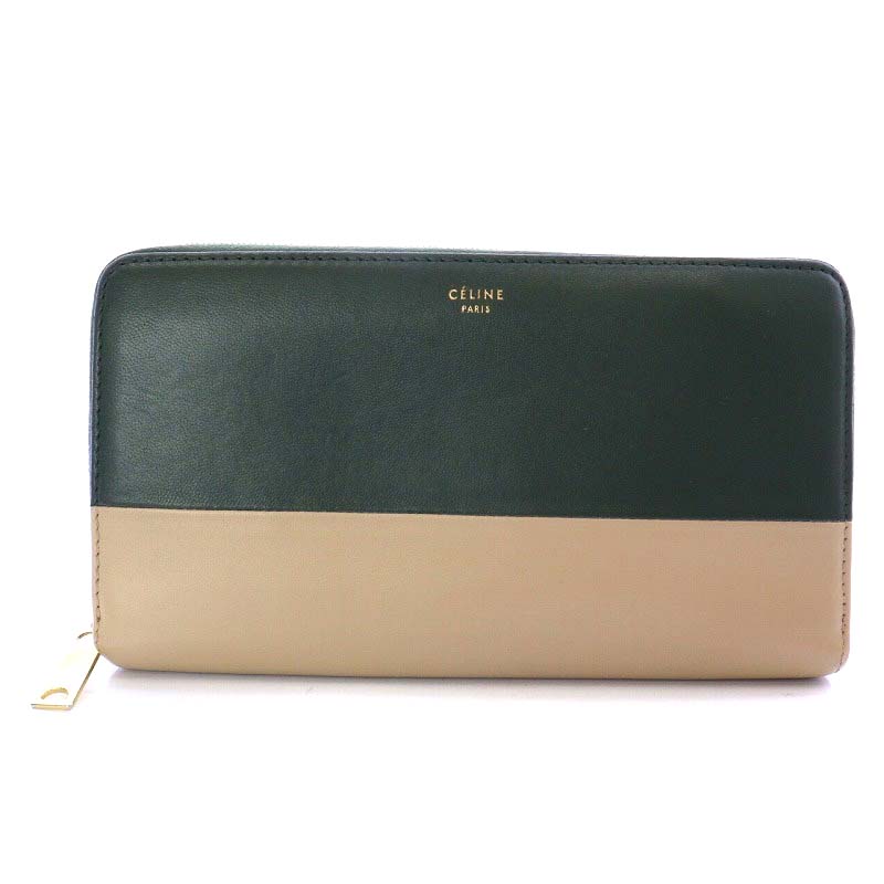 セリーヌ CELINE バイカラー ラージジップ マルチファンクション 長 