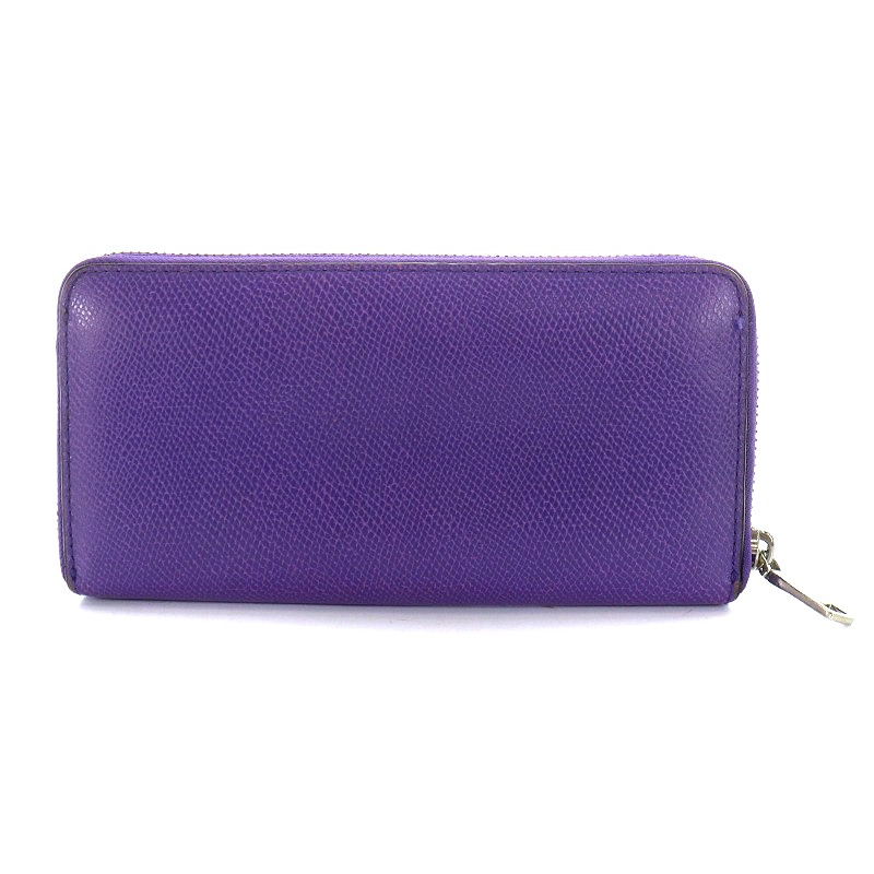 コーチ COACH 長財布 ラウンドファスナー レザー 紫 パープル /AK22