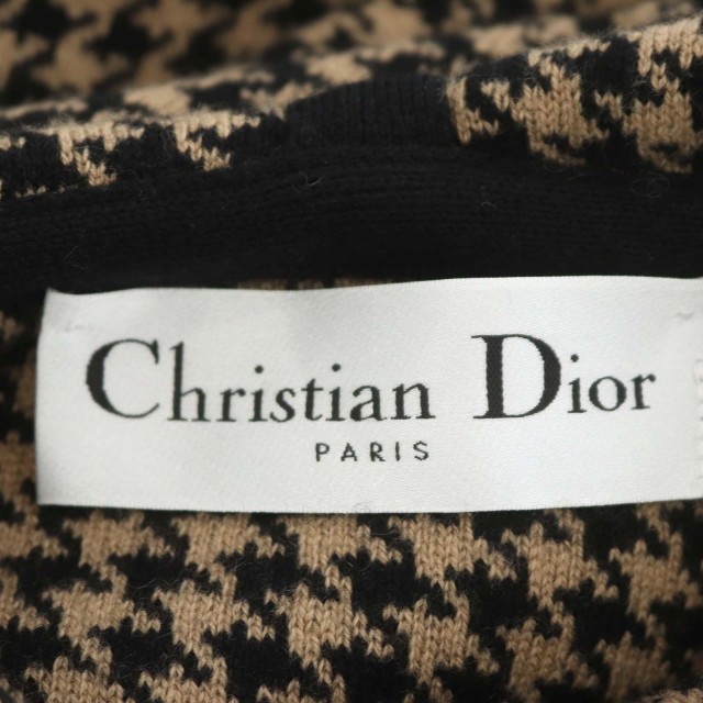 クリスチャンディオール Christian Dior カシミヤ 千鳥格子 ロゴ 