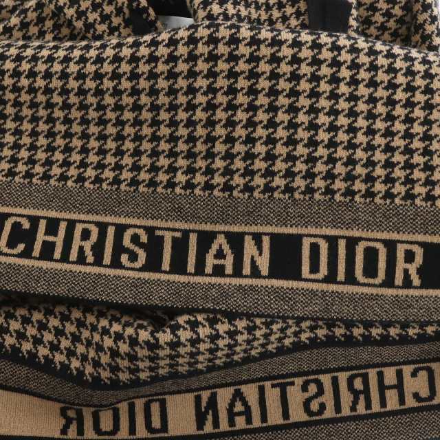 クリスチャンディオール Christian Dior カシミヤ 千鳥格子 ロゴ 