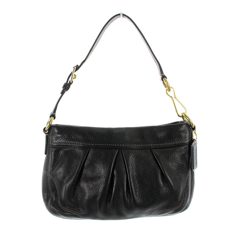 コーチcoach ハンドバッグ黒シグネチャーワンショルダーレザー