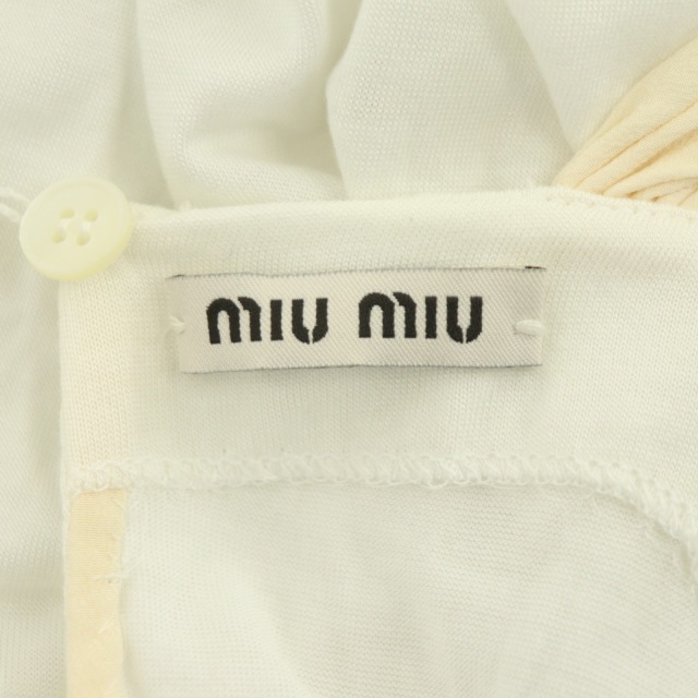 miumiu　ミュウミュウ　ペプラム　ノースリーブ　ホワイト　白40size miumiu ミュウミュウ ペプラム ノースリーブ ホワイト 白40size