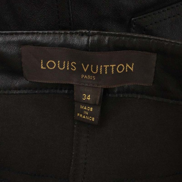 ルイヴィトン LOUIS VUITTON レザーパンツ テーパード ジップフライ 