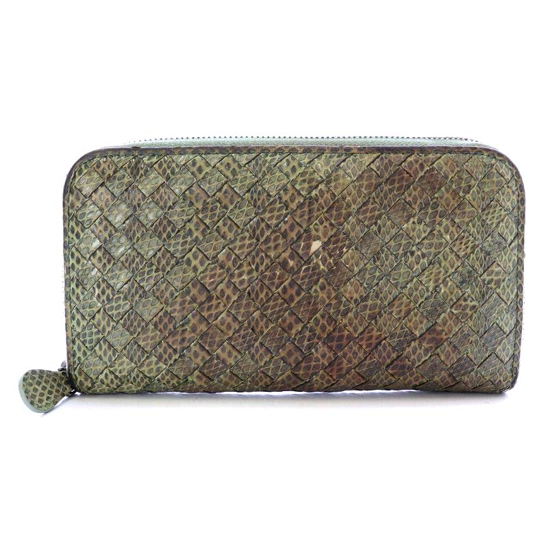ボッテガヴェネタ BOTTEGA VENETA 長財布 イントレチャート パイソン柄 