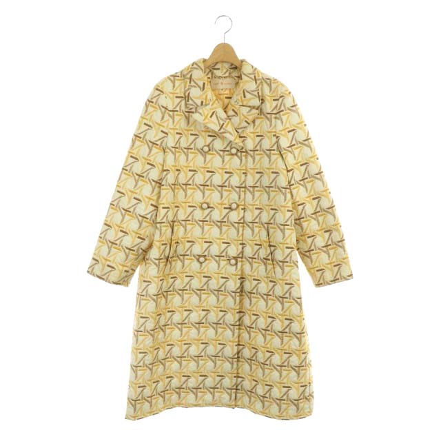 トリーバーチ TORY BURCH ロングコート アウター ダブル 総柄刺繍 XS/S 