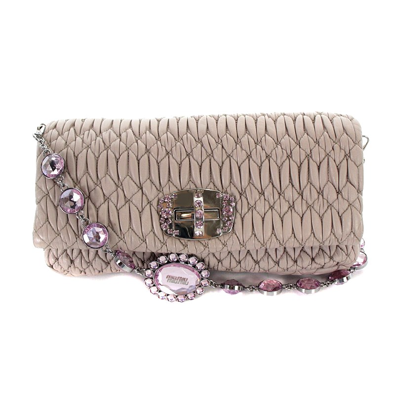 ミュウミュウ miumiu マテラッセ ナッパクリスタル ショルダーバッグ 
