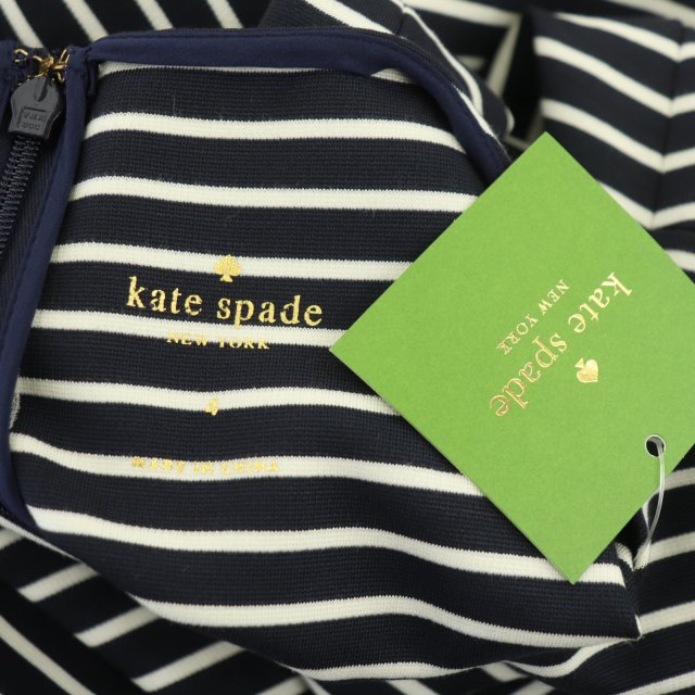 未使用品 ケイトスペード KATE SPADE ワンピース ボーダー ひざ丈 