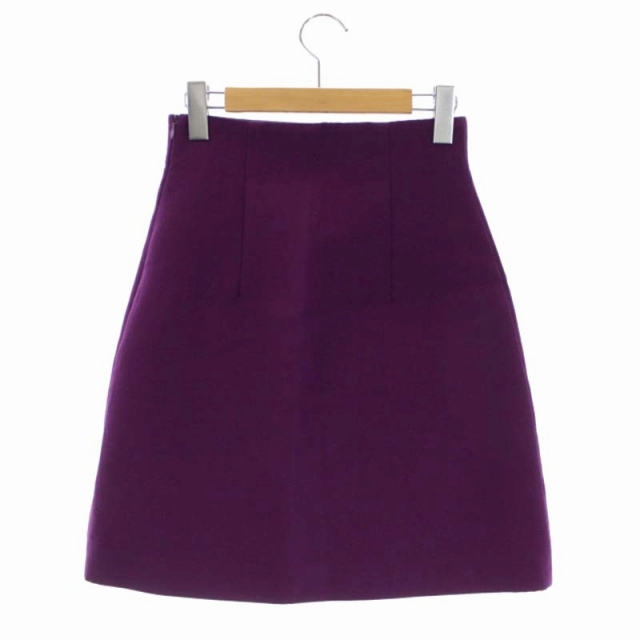 ミュウミュウ miumiu ハイウエストスカート 台形 ミニ丈 38 紫  