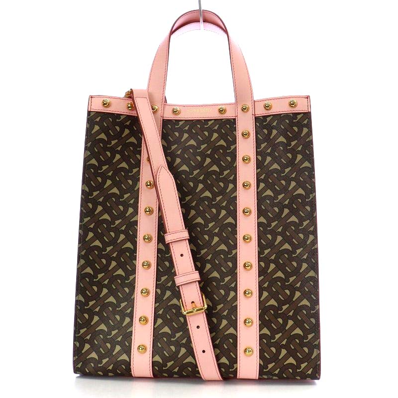 バーバリー BURBERRY スモール モノグラムプリント Eキャンバス ポート  