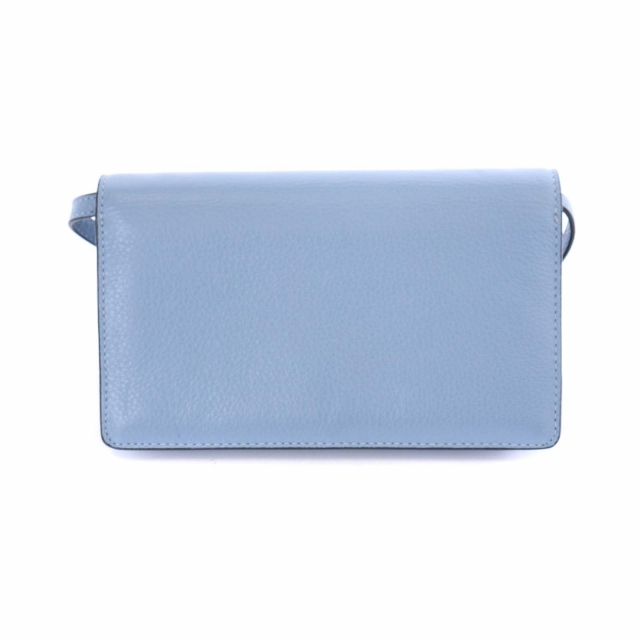 コーチ COACH ウォレットショルダーバッグ 2WAY レザー 水色 ライト 