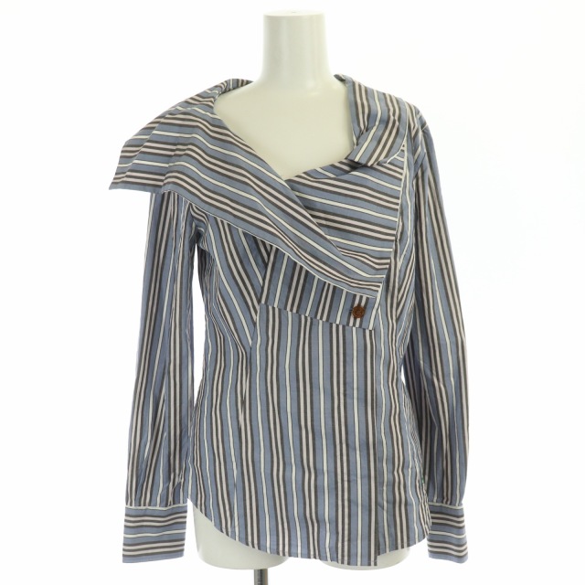 ヴィヴィアン ウエストウッド ストライプ 長袖 シャツ 刺繍 ロゴ