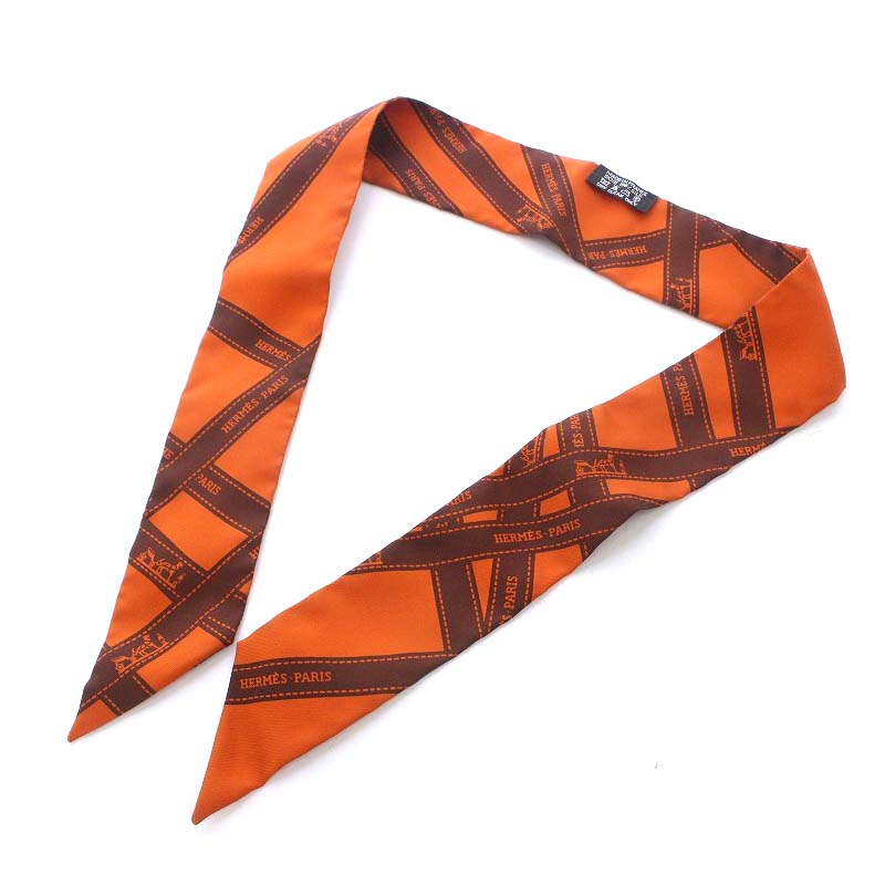 HERMES エルメス スカーフ 人気 ボルデュック リボン ツイリー ロゴ  