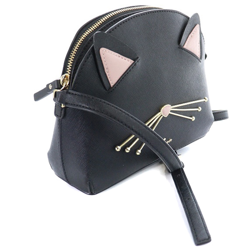 ケイトスペード KATE SPADE 猫モチーフ ショルダーバッグ レザー