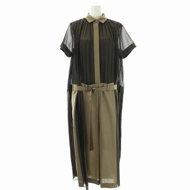 サカイ sacai 22年製 Suiting Mix Dress ワンピース ロング 半袖  