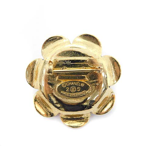 シャネル CHANEL 25 ココマーク フラワーブローチ 黒 ブラック 