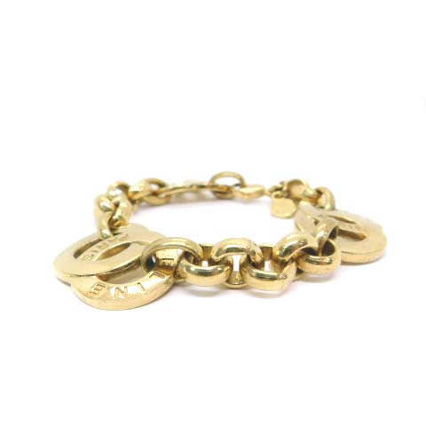 セリーヌCELINE ゴールド ロゴサークルブレスレット vintage