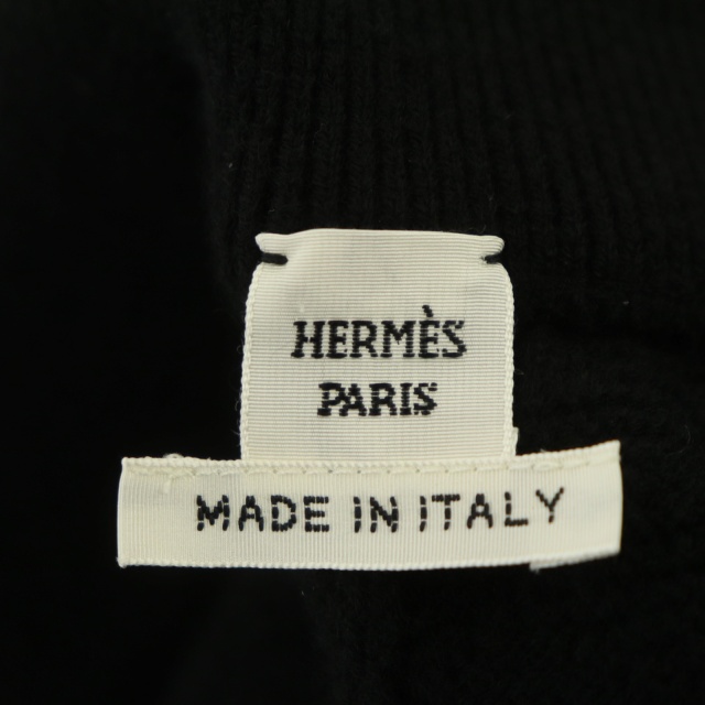 エルメス HERMES ウールニットジョガーパンツ テーパードパンツ 42 黒 