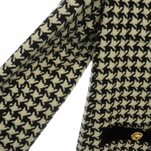 グッチ GUCCI 千鳥格子柄 ウールロングコート アウター バンド グッチ GUCCI 千鳥格子柄 ウールロングコート アウター バンド