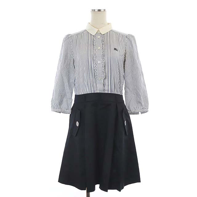 バーバリーブルーレーベル BURBERRY BLUE LABEL ストライプ ドッキング 