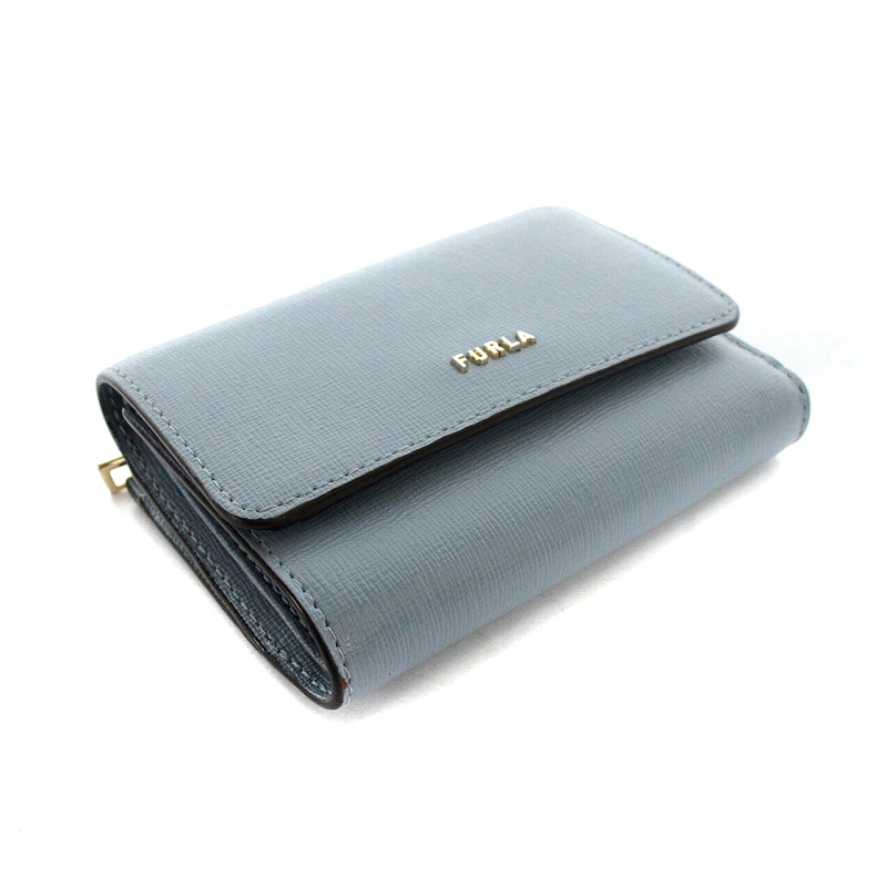 未使用　FURLA フルラ　レザー三つ折り財布　ブルー　箱袋付き FURLA - FURLA フルラ 三つ折り財布 レザー ブルーの通販 by